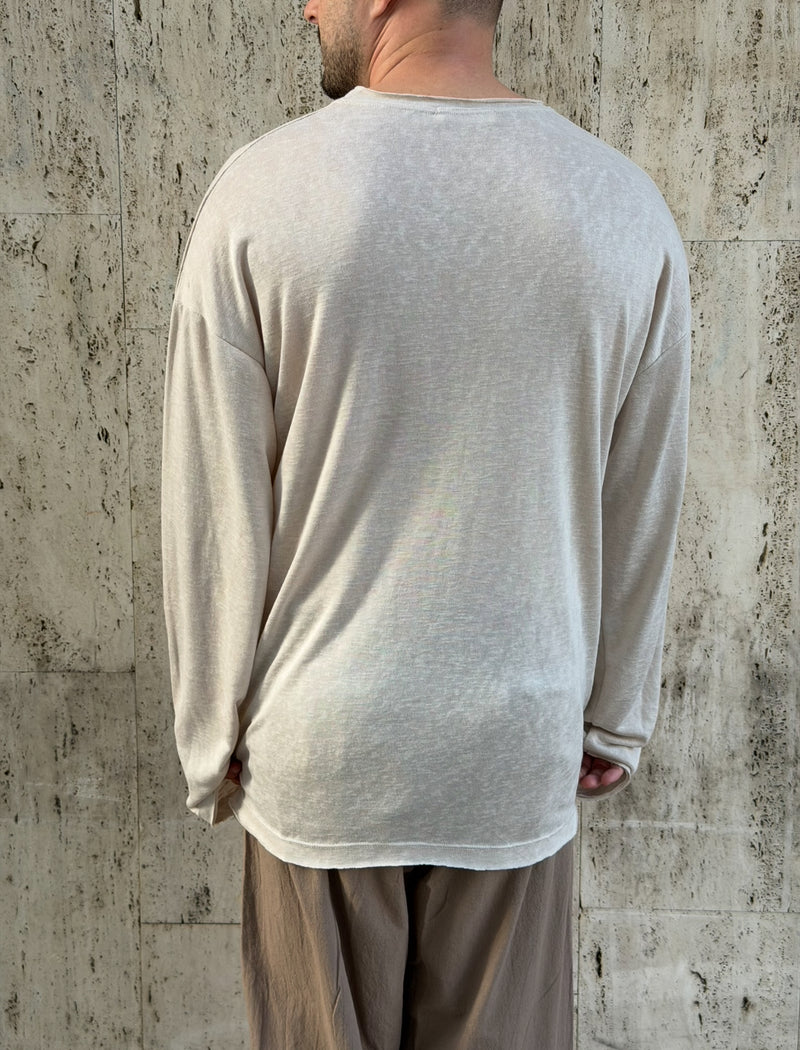 NAMMOS חולצה אובר סייז מפשתן I Beige