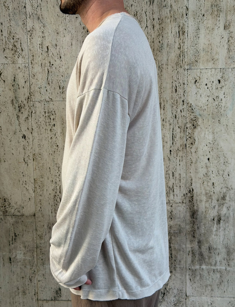 NAMMOS חולצה אובר סייז מפשתן I Beige