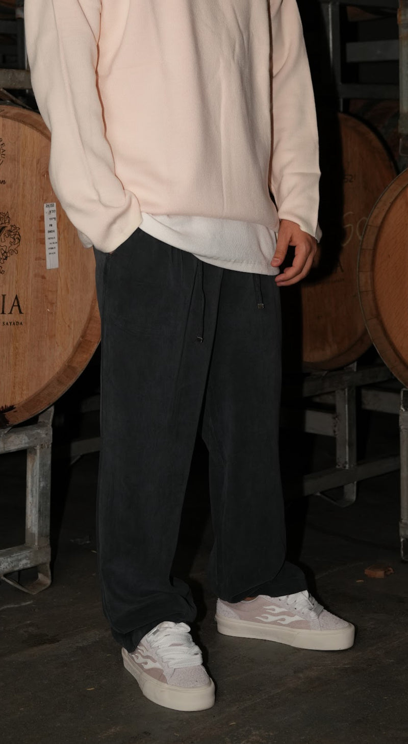 NAMMOS מכנס אובר סייז כותנה I Dark Blue