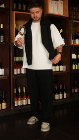 NAMMOS חליפה אובר סייז בד וופל I Black