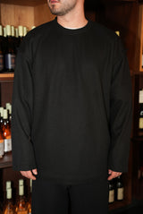 NAMMOS חליפה אובר סייז בד וופל I Black