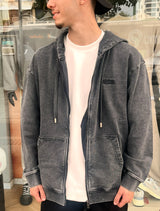 GCDS Men Straight Zip Hoodie GC252MH02-001 | Black