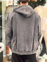 GCDS Men Straight Zip Hoodie GC252MH02-001 | Black