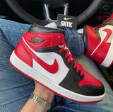 NIKE AIR JORDAN 1 MID 554724 079 I Black\Fire REd-White