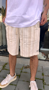 PepeJeans ברמודה פשתן פסים PM8000070 844 | Beige