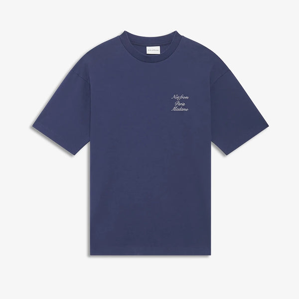 Drole de Monsieur Le T-Shirt Slogan Callgraphy E-TS209-CO002 | Navy