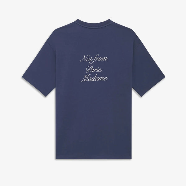 Drole de Monsieur Le T-Shirt Slogan Callgraphy E-TS209-CO002 | Navy