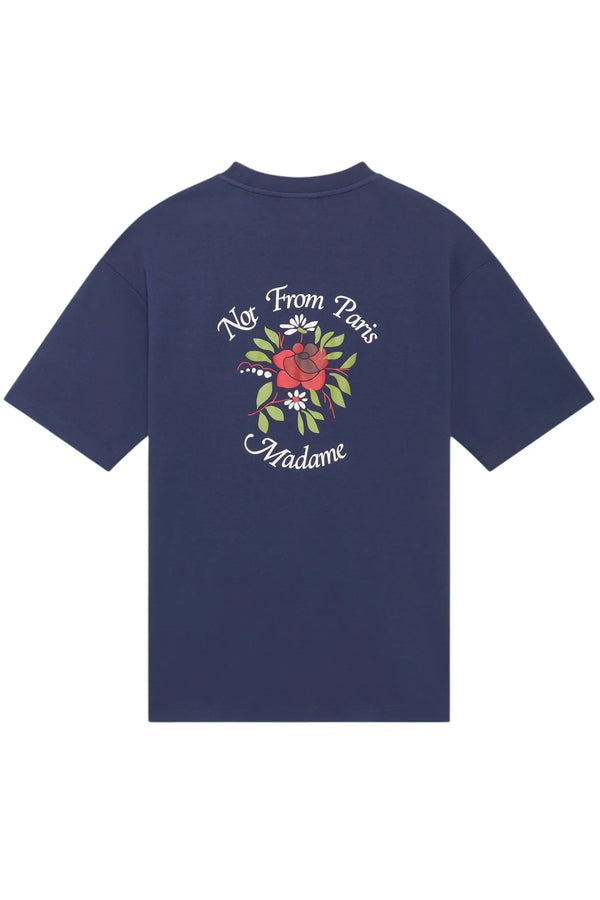 Drole de Monsieur Le T-Shirt Slogan Fleurs E-TS210-CO002 | Navy