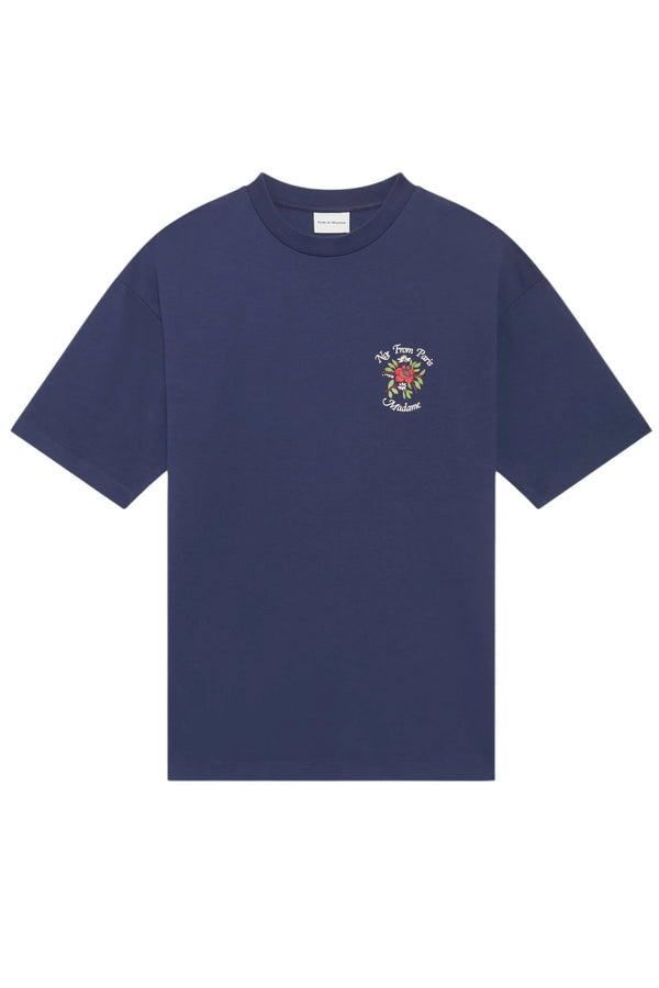 Drole de Monsieur Le T-Shirt Slogan Fleurs E-TS210-CO002 | Navy