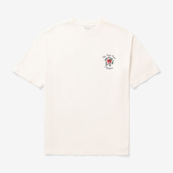 Drole de Monsieur Le T-Shirt Slogan Fleurs E-TS210-CO002 | Cream