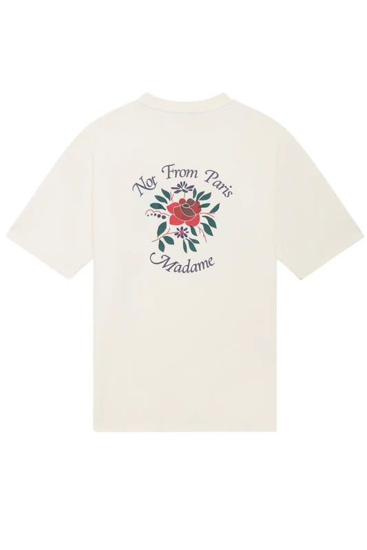 Drole de Monsieur Le T-Shirt Slogan Fleurs E-TS210-CO002 | Cream