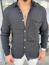 Nammos Button shirt פשתן|  Black