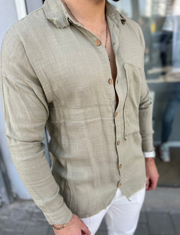 Nammos Button shirt פשתן|  GREEN