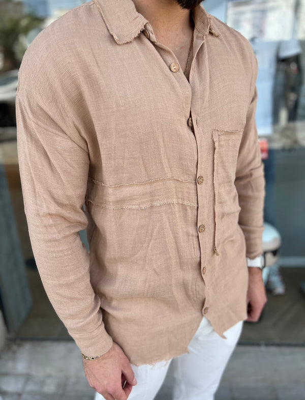 Nammos Button shirt פשתן| CAMEL