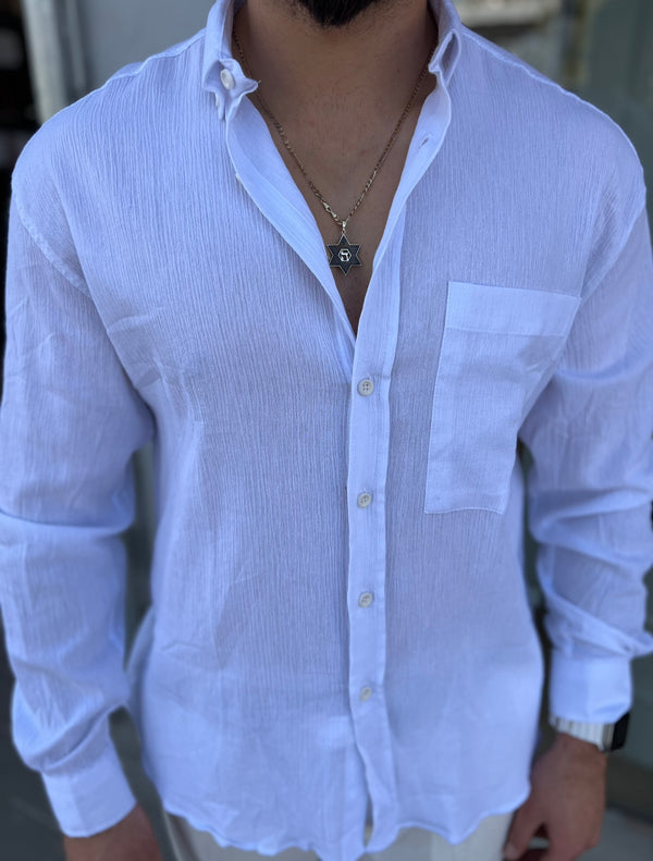 Nammos Button shirt כפתור לבן פשתן| White