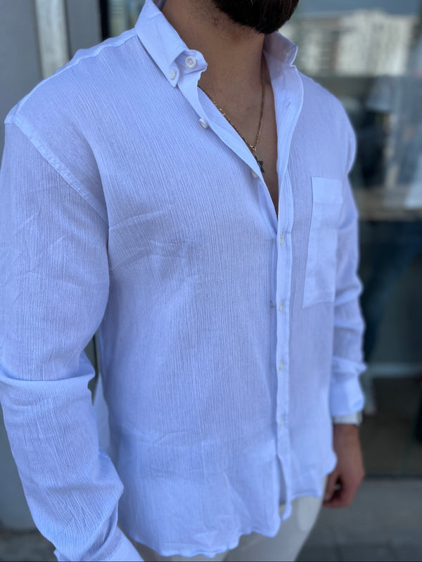 Nammos Button shirt כפתור לבן פשתן| White