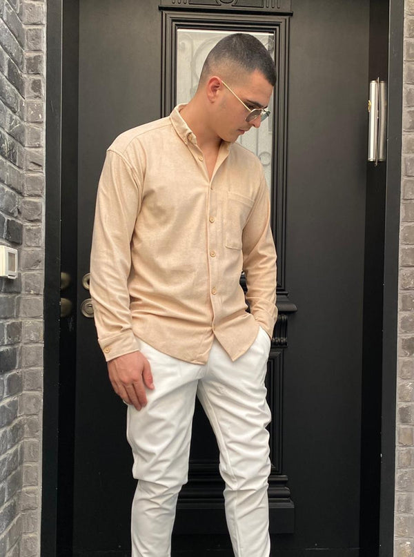 Frosted Linen Shirt | Beige